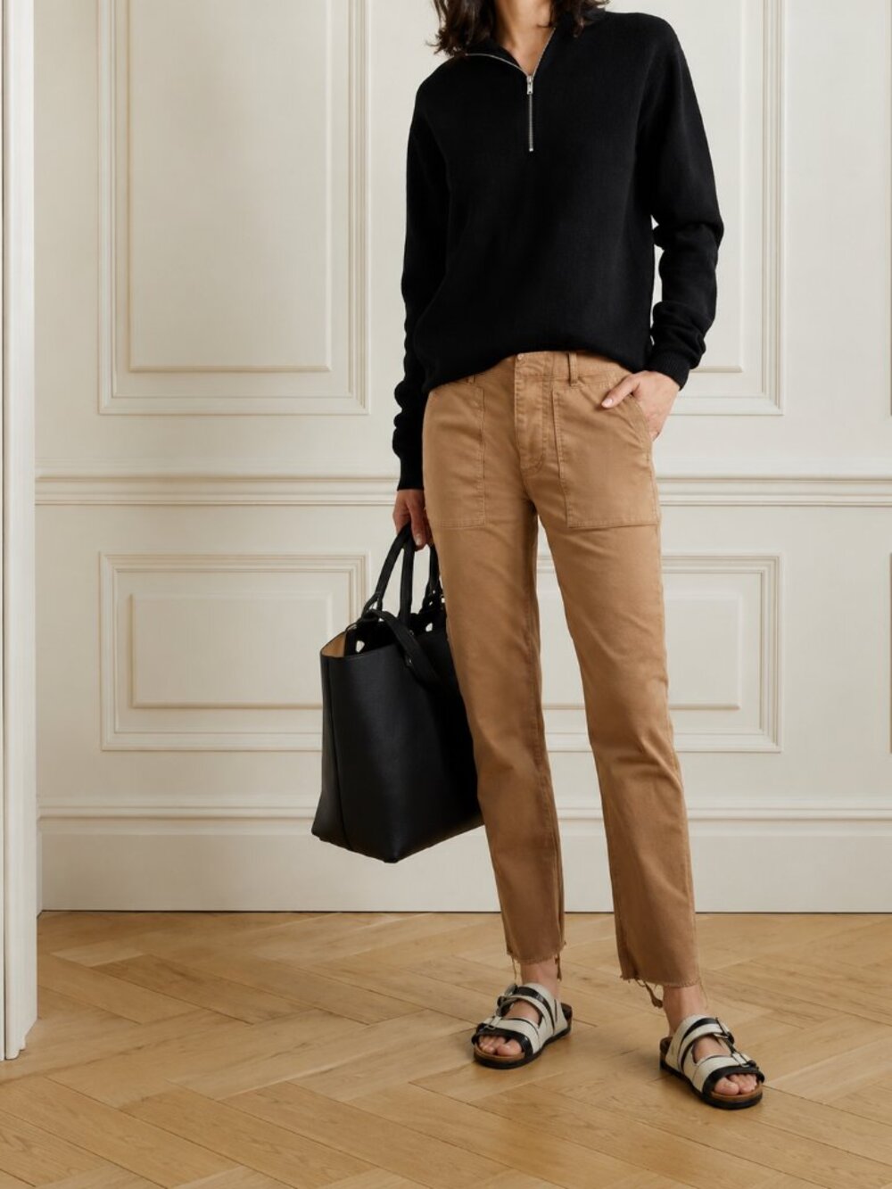 Nili Lotan Jenna Twill Pants – Tan | Size 6